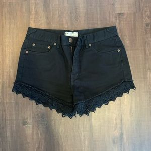 Black lace Free People Shorts